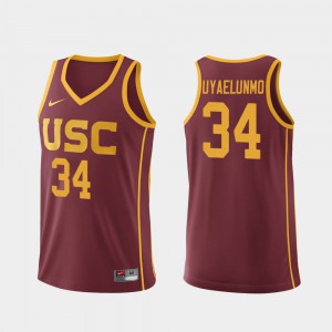 For Men USC Trojans #34 Victor Uyaelunmo Cardinal Replica College Basketball Jersey 971631-273