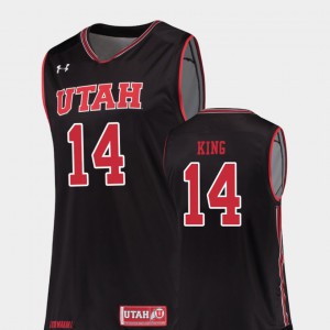 Men's Utah Utes #14 Brooks King Black Replica College Basketball Jersey 899330-371