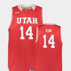 Men Utes #14 Brooks King Red Replica College Basketball Jersey 434688-897