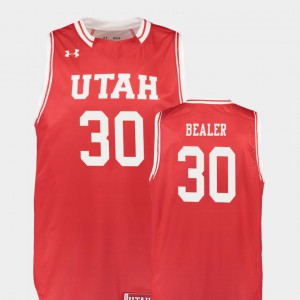 For Men University of Utah #30 Gabe Bealer Red Replica College Basketball Jersey 607470-959