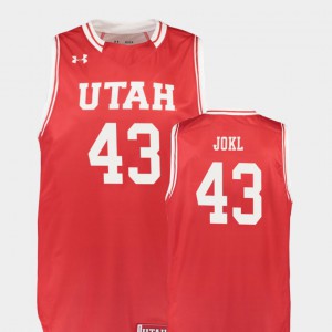 Mens University of Utah #43 Jakub Jokl Red Replica College Basketball Jersey 574888-394