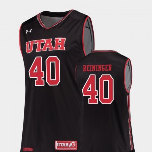 For Men's University of Utah #40 Marc Reininger Black Replica College Basketball Jersey 592565-333
