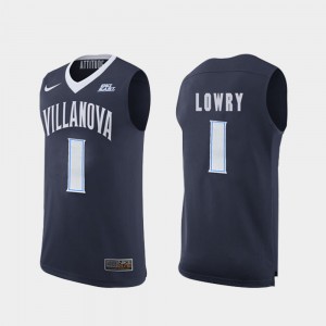 For Men's Villanova University #1 Kyle Lowry Navy Replica College Basketball Jersey 331350-196