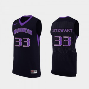 For Men UW Huskies #33 Isaiah Stewart Black Replica College Basketball Jersey 515775-413