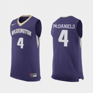 Men's UW #4 Jaden McDaniels Purple Replica College Basketball Jersey 845962-649