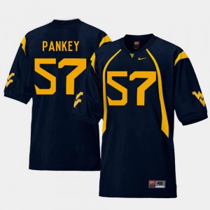For Men West Virginia #57 Adam Pankey Navy College Football Replica Jersey 588835-256