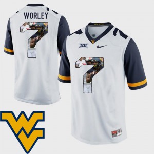 Men's WVU #7 Daryl Worley White Pictorial Fashion Football Jersey 476063-683