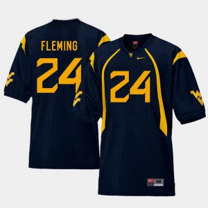 Men WV #24 Maurice Fleming Navy College Football Replica Jersey 524977-544