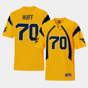 For Men's West Virginia University #70 Sam Huff Gold College Football Replica Jersey 246396-478