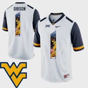 Men's West Virginia Mountaineers #1 Shelton Gibson White Pictorial Fashion Football Jersey 875068-540