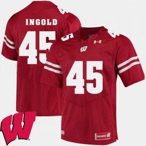 For Men's Badger #45 Alec Ingold Red Alumni Football Game 2018 NCAA Jersey 725657-931