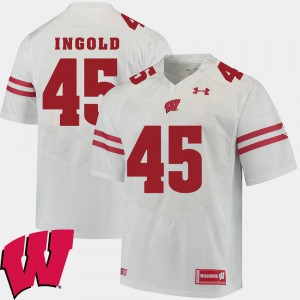 For Men's University of Wisconsin #45 Alec Ingold White Alumni Football Game 2018 NCAA Jersey 579528-875
