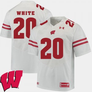 For Men's Badger #20 James White White Alumni Football Game 2018 NCAA Jersey 554151-331