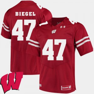 Men University of Wisconsin #47 Vince Biegel Red Alumni Football Game 2018 NCAA Jersey 342324-493