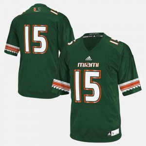 For Men Miami #15 Green College Football Jersey 625091-789