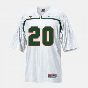 Youth University of Miami #20 Ed Reed White College Football Jersey 564814-456