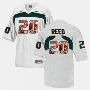 For Men's UM #20 Ed Reed White Player Pictorial Jersey 284166-980
