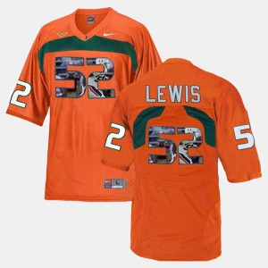 Mens Hurricanes #52 Ray Lewis Orange Player Pictorial Jersey 143909-514