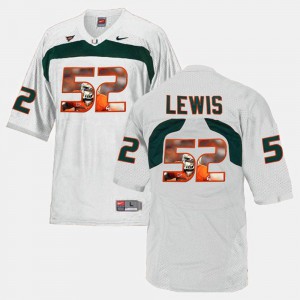 For Men's Miami #52 Ray Lewis White Player Pictorial Jersey 802875-767
