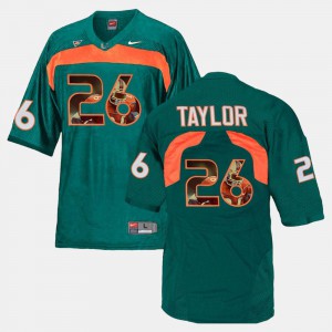 For Men's UM #26 Sean Taylor Green Player Pictorial Jersey 997697-952