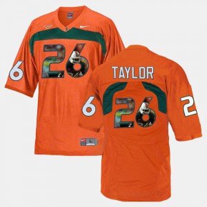 Men Miami #26 Sean Taylor Orange Player Pictorial Jersey 973560-649
