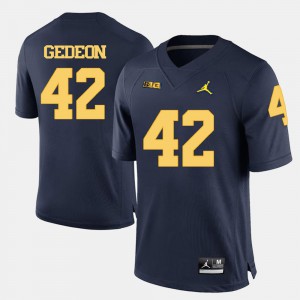 For Men's Michigan #42 Ben Gedeon Navy Blue College Football Jersey 623539-241