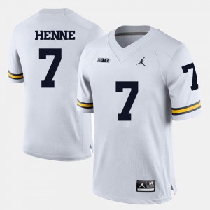 Mens Michigan #7 Chad Henne White College Football Jersey 664599-444