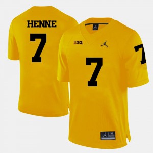 For Men's Michigan Wolverines #7 Chad Henne Yellow College Football Jersey 520167-552