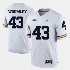 Men University of Michigan #43 Chris Wormley White College Football Jersey 974743-774