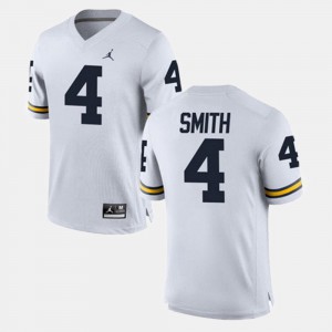 For Men Michigan #4 De'Veon Smith White Alumni Football Game Jersey 113729-905