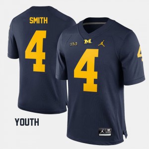 Youth Michigan #4 De'Veon Smith Navy College Football Jersey 873635-995