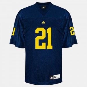 Youth Michigan #21 desmond Howard Blue College Football Jersey 157092-344