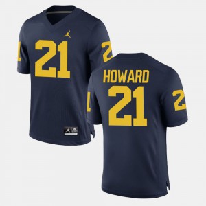 Mens Michigan #21 desmond Howard Navy College Football Jersey 227950-495
