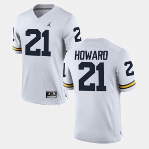 For Men Michigan #21 desmond Howard White College Football Jersey 132216-650