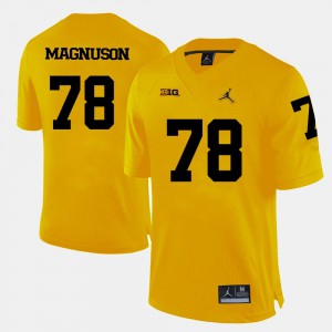 For Men Wolverines #78 Erik Magnuson Yellow College Football Jersey 297765-143