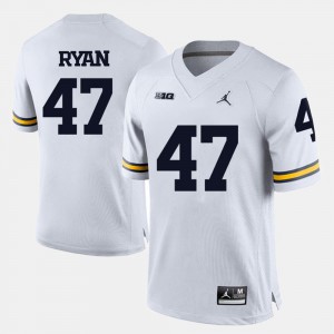 For Men University of Michigan #47 Jake Ryan White College Football Jersey 300496-883