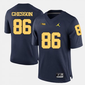 Men's Michigan #86 Jehu Chesson Navy Blue College Football Jersey 964225-495