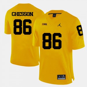 Men's U of M #86 Jehu Chesson Yellow College Football Jersey 836810-385