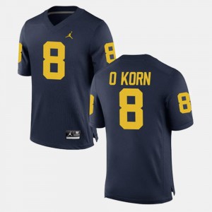 Mens Wolverines #8 John O'Korn Navy Alumni Football Game Jersey 593843-192