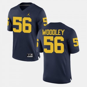 Men's Michigan Wolverines #56 Lamarr Woodley Navy Alumni Football Game Jersey 463597-618