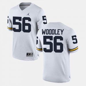Mens Michigan #56 Lamarr Woodley White Alumni Football Game Jersey 190401-569