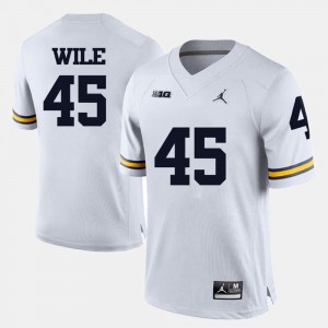 Men Wolverines #45 Matt Wile White College Football Jersey 265252-852