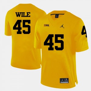 For Men's U of M #45 Matt Wile Yellow College Football Jersey 528614-895