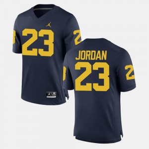 For Men's Michigan #23 Michael Jordan Navy Alumni Football Game Jersey 255398-949