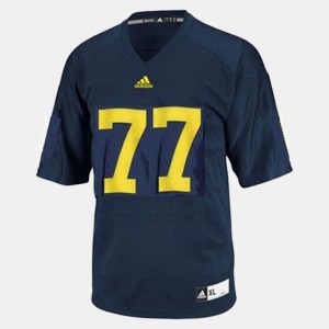 Youth(Kids) Wolverines #77 Taylor Lewan Blue College Football Jersey 868033-272