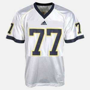 Youth Michigan #77 Taylor Lewan White College Football Jersey 545667-941