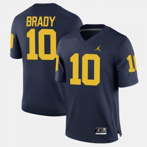 Men Wolverines #10 Tom Brady Navy Alumni Football Game Jersey 565655-850