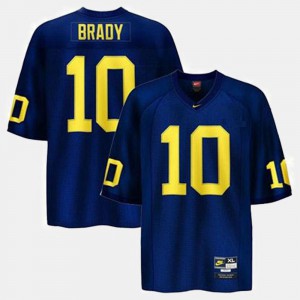 For Kids Michigan #10 Tom Brady Blue College Football Jersey 225887-605