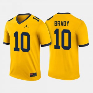For Men's U of M #10 Tom Brady Maize College Football Jersey 520694-780