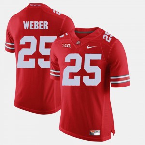For Men's Buckeye #25 Mike Weber Scarlet Alumni Football Game Jersey 669256-902